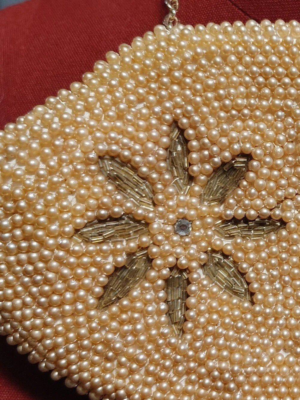 Pearl Beaded Evening Clutch Purse